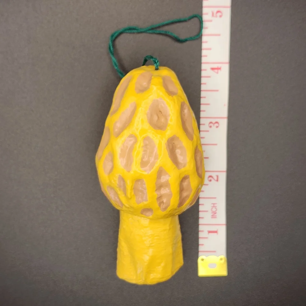 Hand Crafted Yellow and Brown Mushroom Ornament